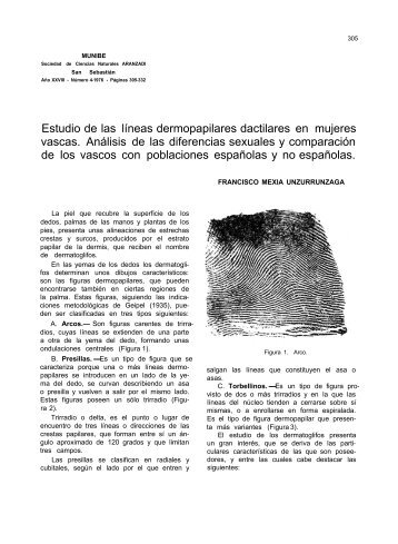 Estudio de las líneas dermopapilares dactilares en ... - Aranzadi