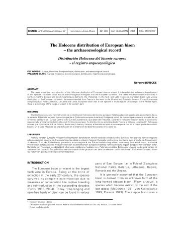 The Holocene distribution of European bison – the ... - Aranzadi