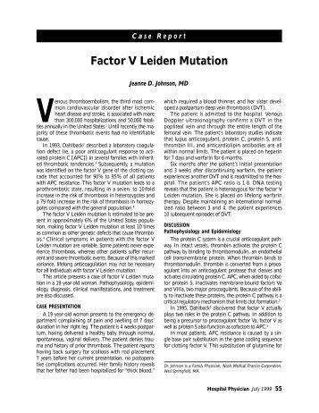 Factor V Leiden Mutation - Turner White