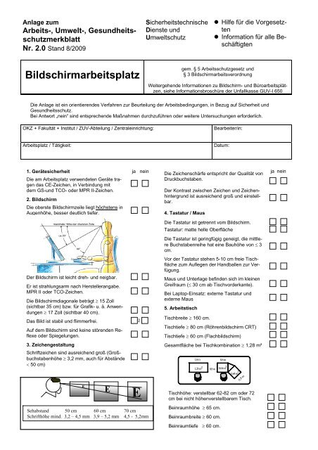 Arbeitsblatt - Sicherheitstechnische Dienste und Umweltschutz