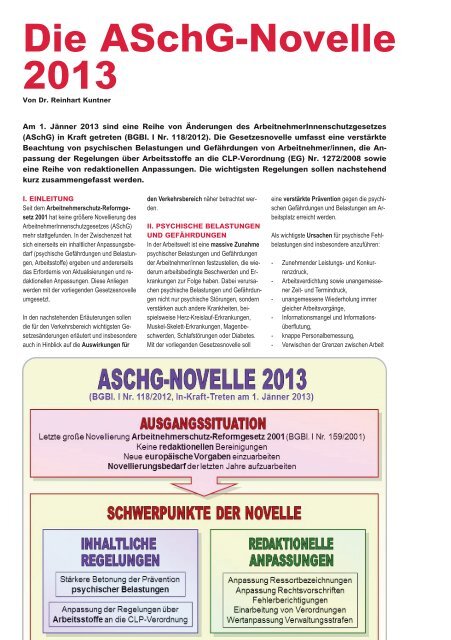 Die ASchG-Novelle 2013 - Arbeitsinspektion