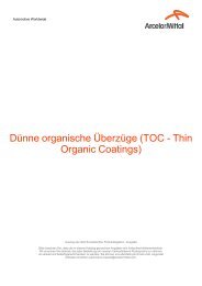 Dünne organische Überzüge (TOC - Thin Organic ... - ArcelorMittal