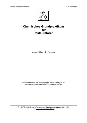 Chemisches Grundpraktikum für Restauratoren