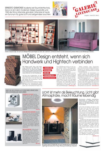 LIVINGCASE Die Galerie mit ihrem Programm aus ... - Archipress