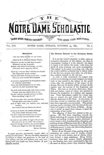 Notre Dame Scholastic, Vol. 19, No. 07 -- 24 October 1885