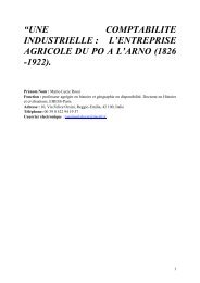 Une comptabilité industrielle : l'entreprise agricole du Po à l'Arno