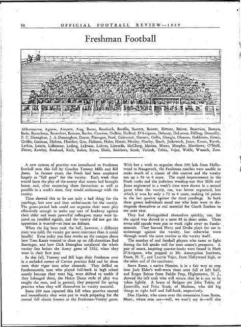 Notre Dame Football Review - 1929 - Archives - University of Notre ...