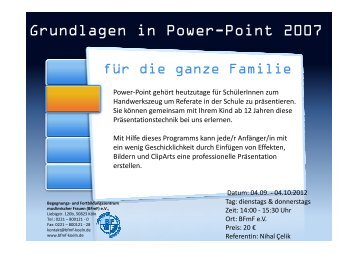 Grundlagen in Powerpoint 2007 - Begegnungs- und ...