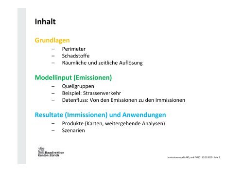 Die modellierte Luftbelastung im Kanton Zürich