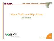 Mixed Traffic and High Speed - AREMA