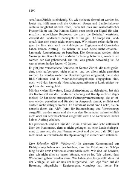 Protokoll des Zürcher Kantonsrates vom 2. April 2001