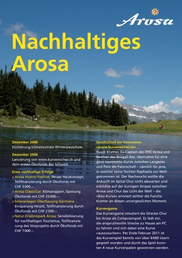 Flyer Nachhaltiges Arosa