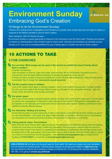 10 things to do for Environment Sunday - A Rocha