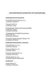 Lista zatwierdzonych przetwórców cukru przemysłowego