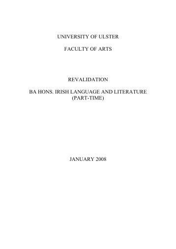 combined_arts_Irish - Faculty of Arts - University of Ulster