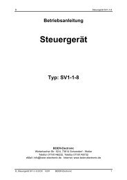 Betriebsanleitung Steuergerät Typ: SV1-1-8 - Beier-Electronic