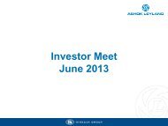 Investor Meet June 2013 - Ashok Leyland