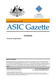 ASIC Gazette - Australian Securities and Investments Commission