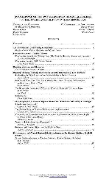 Current issue table of contents - ASIL