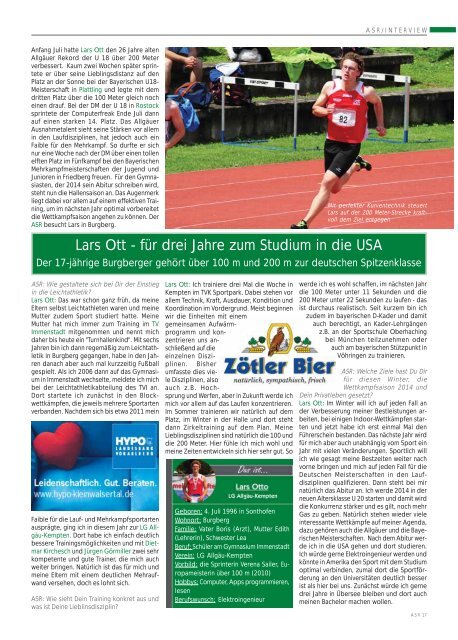 ASR Sport Ausgabe Dezember 2013 - Allgäu Sport Report