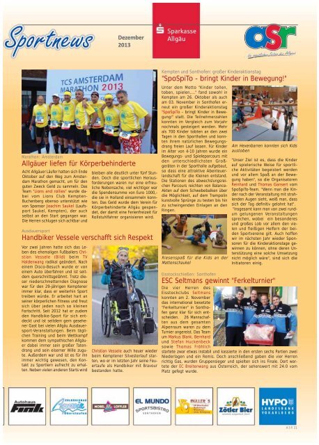 ASR Sport Ausgabe Dezember 2013 - Allgäu Sport Report