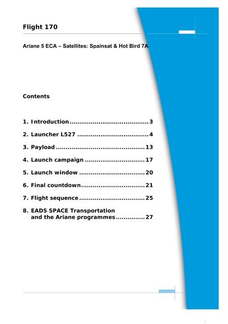 Data relating to Flight 170 by H. Lantéri - Astrium - EADS