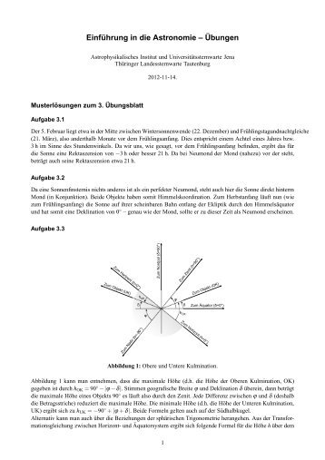 Einf¨uhrung in die Astronomie – ¨Ubungen