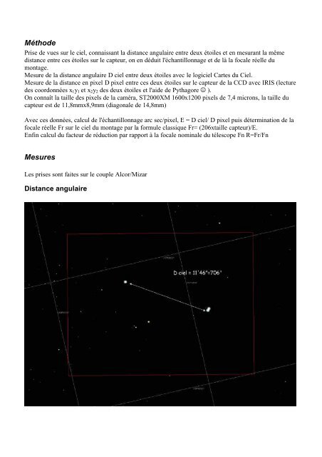 Détermination du facteur de réduction en fonction du ... - AstroSurf