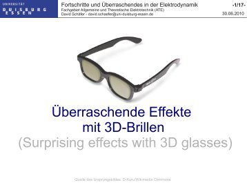 Überraschende Effekte mit 3D-Brillen - Allgemeine und theoretische ...