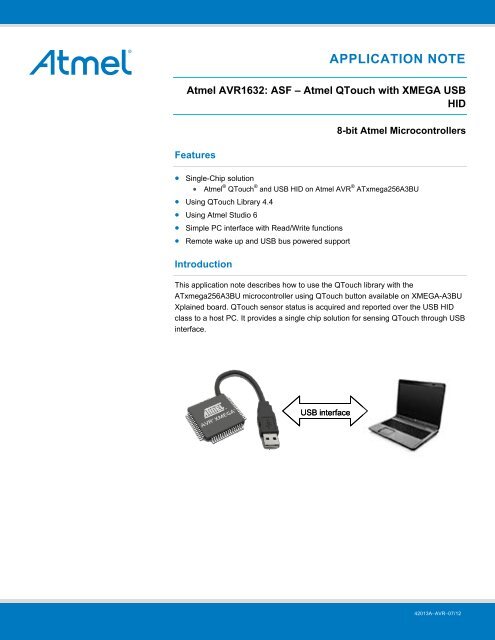 ASF - Atmel QTouch with XMEGA USB HID - Atmel Corporation