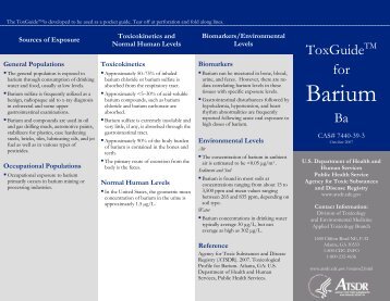 Barium - Agency for Toxic Substances and Disease Registry