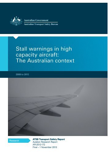 Stall warnings in high capacity aircraft: The Australian context 2008 ...