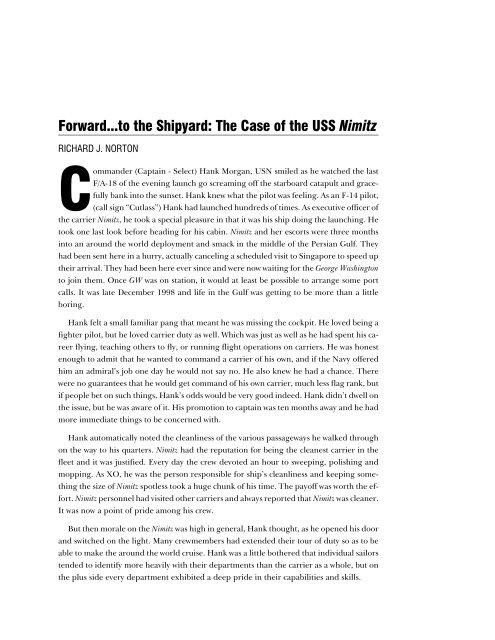Forward...to the Shipyard: The Case of the USS Nimitz
