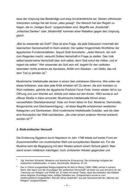 Das Projekt der Aufklärung in Streit und Wettstreit mit dem Islam