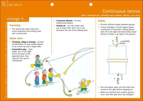 Net - wall game - Continuous tennis - Australian Sports Commission