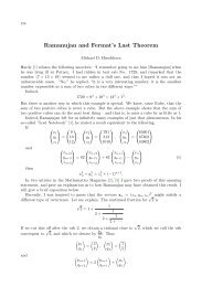 Ramanujan and Fermat's last theorem