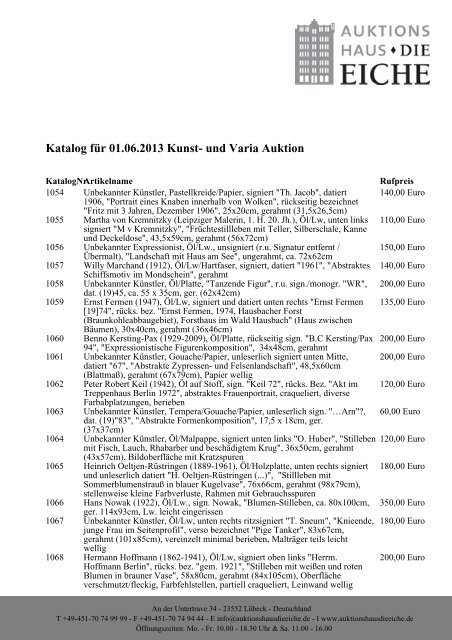 Katalog für 01.06.2013 Kunst- und Varia Auktion - Auktionshaus ...