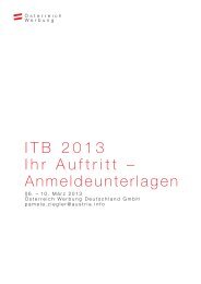 ITB 2013 Ihr Auftritt – Anmeldeunterlagen - Österreich Werbung
