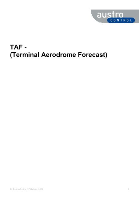TAF (Terminal Aerodrome Forecast) Austro Control