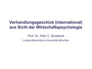 Verhandlungsgeschick (international) aus Sicht der Wirtschaftspsychologie