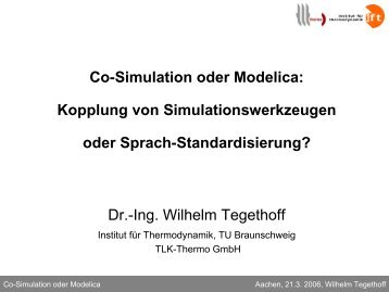 Co-Simulation oder Modelica: Kopplung von ...