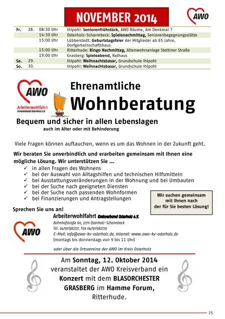 Jahresplan 2013 - Arbeiterwohlfahrt Kreisverband Osterholz