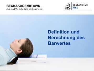 Definition und Berechnung des Barwertes - AWS Arbeitskreis für ...