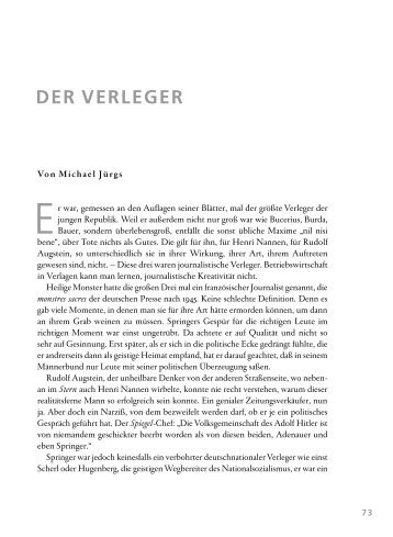 DER VERLEGER. Von Michael Jürgs - Axel Springer AG