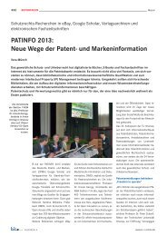 PATINFO 2013: Neue Wege der Patent- und Markeninformation - B.I.T.