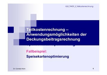 Speisekartendiagnose / Speisekartenoptimierung