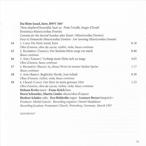 Bach Cantatas, Vol. 2 - F. Werner (Erato 10-CD)