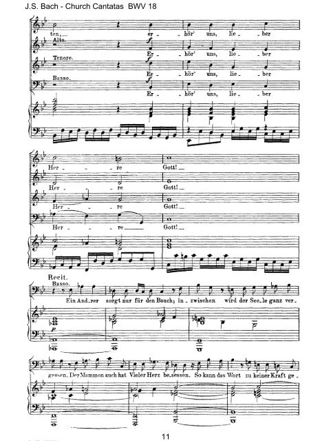 Score Vocal & Piano - Bach Cantatas