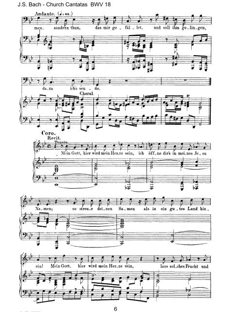 Score Vocal & Piano - Bach Cantatas