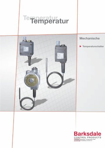 Mechanische Temperaturschalter Titelseite - Bachofen AG